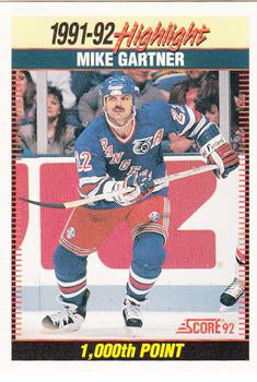 #445 Mike Gartner - New York Rangers - 1992-93 Score USA Hockey