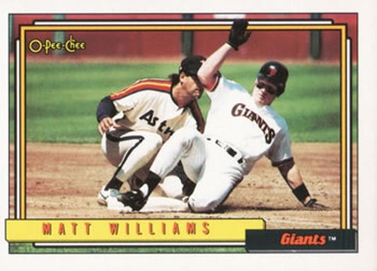 #445 Matt Williams - San Francisco Giants - 1992 O-Pee-Chee Baseball