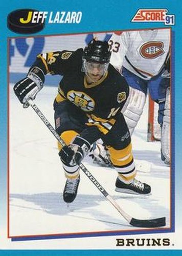 #445 Jeff Lazaro - Boston Bruins - 1991-92 Score Canadian Bilingual Hockey