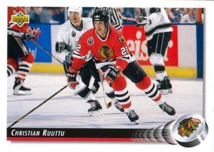 #446 Christian Ruuttu - Chicago Blackhawks - 1992-93 Upper Deck Hockey