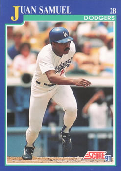 #446 Juan Samuel - Los Angeles Dodgers - 1991 Score Baseball