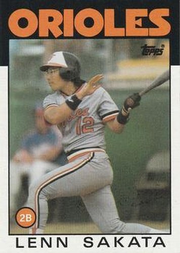 #446 Lenn Sakata - Baltimore Orioles - 1986 Topps Baseball