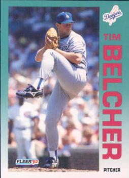 #447 Tim Belcher - Los Angeles Dodgers - 1992 Fleer Baseball