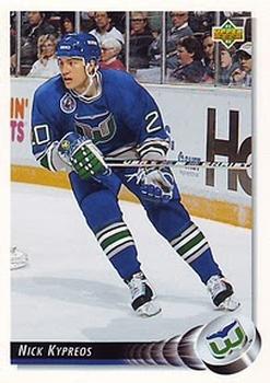 #447 Nick Kypreos - Hartford Whalers - 1992-93 Upper Deck Hockey