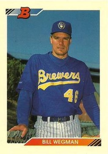 #447 Bill Wegman - Milwaukee Brewers - 1992 Bowman Baseball