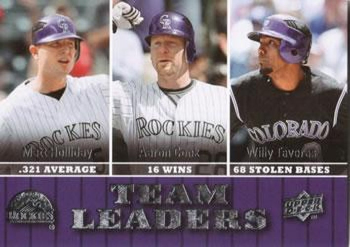 #447 Matt Holliday / Aaron Cook / Willy Taveras - Colorado Rockies - 2009 Upper Deck Baseball
