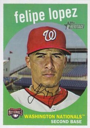 #447 Felipe Lopez - Washington Nationals - 2008 Topps Heritage Baseball