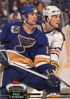 #447 Paul Cavallini - St. Louis Blues - 1992-93 Stadium Club Hockey