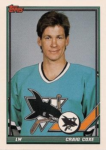 #447 Craig Coxe - San Jose Sharks - 1991-92 Topps Hockey