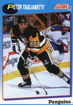 #448 Peter Taglianetti - Pittsburgh Penguins - 1991-92 Score Canadian Bilingual Hockey