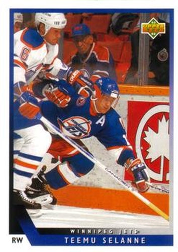 #448 Teemu Selanne - Winnipeg Jets - 1993-94 Upper Deck Hockey