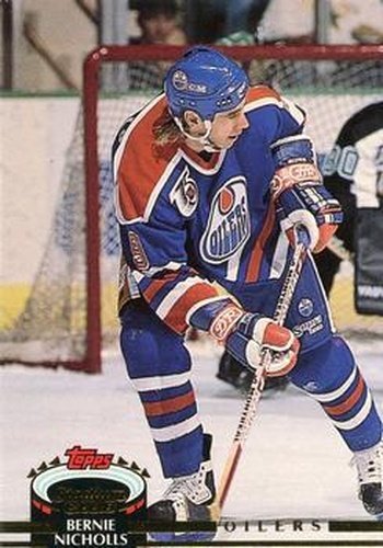 #448 Bernie Nicholls - Edmonton Oilers - 1992-93 Stadium Club Hockey