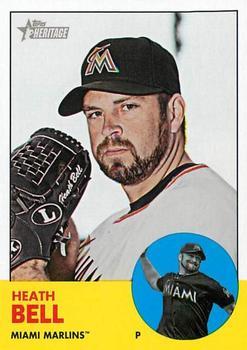 #448 Heath Bell - Miami Marlins - 2012 Topps Heritage Baseball