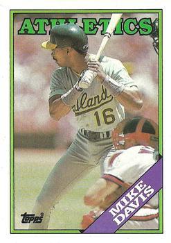#448 Mike Davis - Oakland Athletics - 1988 Topps Baseball