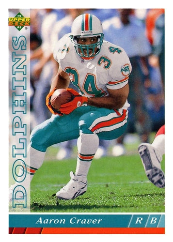 #448 Aaron Craver - Miami Dolphins - 1993 Upper Deck Football