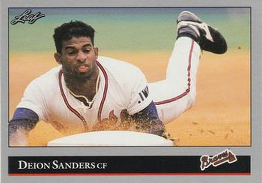 #448 Deion Sanders - Atlanta Braves - 1992 Leaf Baseball