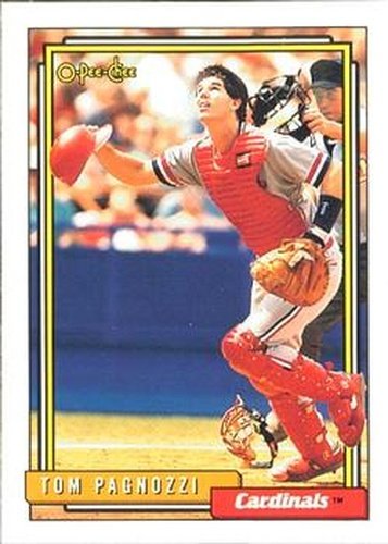 #448 Tom Pagnozzi - St. Louis Cardinals - 1992 O-Pee-Chee Baseball