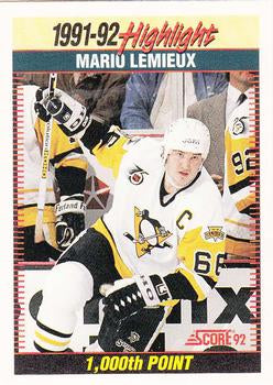 #448 Mario Lemieux - Pittsburgh Penguins - 1992-93 Score USA Hockey