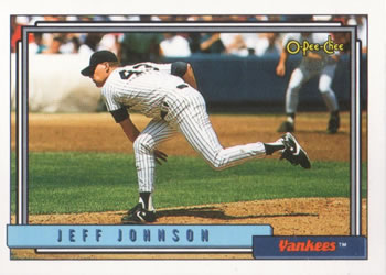 #449 Jeff Johnson - New York Yankees - 1992 O-Pee-Chee Baseball