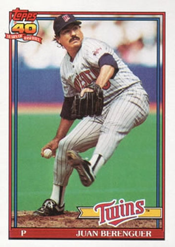 #449 Juan Berenguer - Minnesota Twins - 1991 Topps Baseball