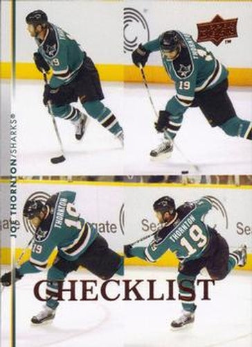 #449 Joe Thornton - San Jose Sharks - 2007-08 Upper Deck Hockey