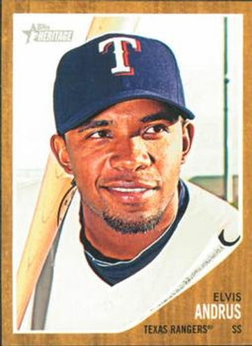 #449 Elvis Andrus - Texas Rangers - 2011 Topps Heritage Baseball