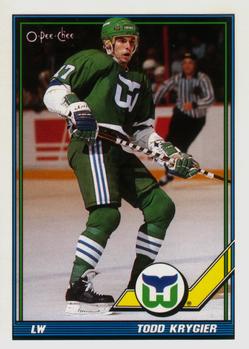 #449 Todd Krygier - Hartford Whalers - 1991-92 O-Pee-Chee Hockey