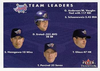 #449 Darin Erstad / Troy Glaus / Troy Percival / Shigetoshi Hasegawa - Anaheim Angels - 2001 Fleer Tradition Baseball