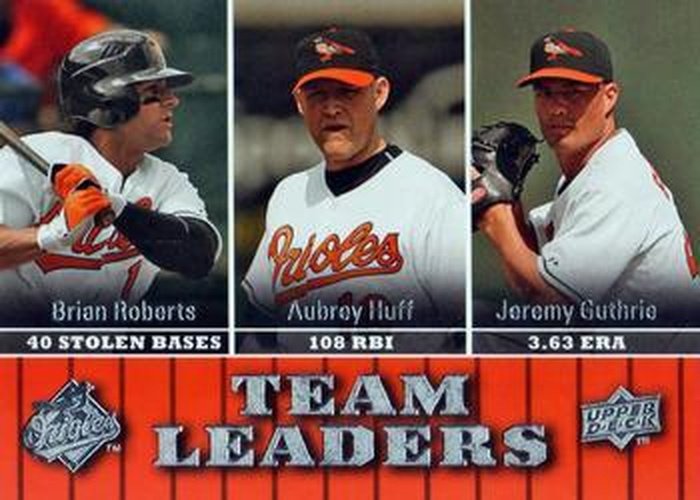 #449 Brian Roberts / Aubrey Huff / Jeremy Guthrie - Baltimore Orioles - 2009 Upper Deck Baseball