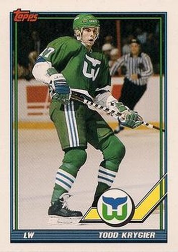#449 Todd Krygier - Hartford Whalers - 1991-92 Topps Hockey