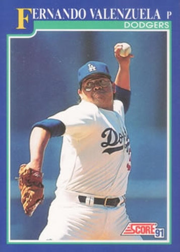 #449 Fernando Valenzuela - Los Angeles Dodgers - 1991 Score Baseball