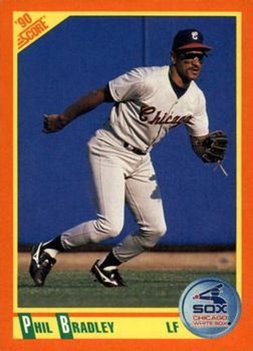 #44T Phil Bradley - Chicago White Sox - 1990 Score Rookie & Traded Baseball