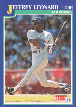 #44 Jeffrey Leonard - Seattle Mariners - 1991 Score Baseball