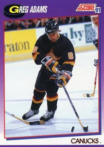 #44 Greg Adams - Vancouver Canucks - 1991-92 Score American Hockey