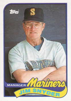 #44 Jim Snyder - Seattle Mariners - 1989 Topps Baseball