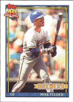 #44 Mike Felder - Milwaukee Brewers - 1991 O-Pee-Chee Baseball