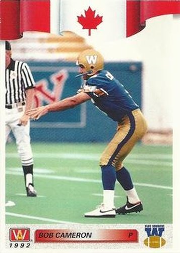 #44 Bob Cameron - Winnipeg Blue Bombers - 1992 All World CFL Football