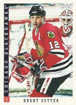 #44 Brent Sutter - Chicago Blackhawks - 1993-94 Score Canadian Hockey