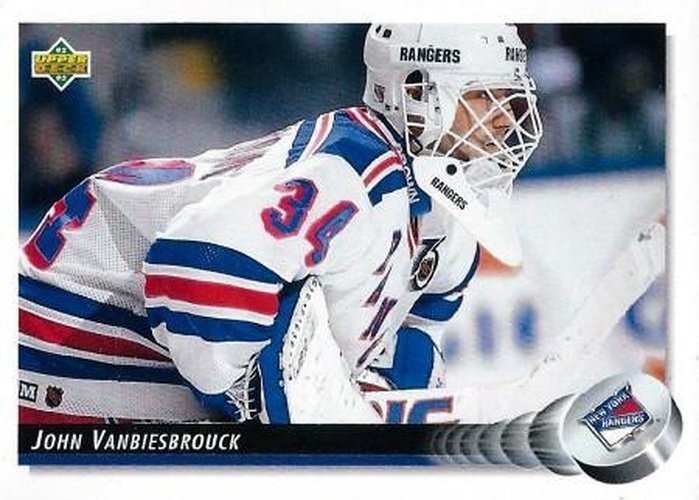 #44 John Vanbiesbrouck - New York Rangers - 1992-93 Upper Deck Hockey