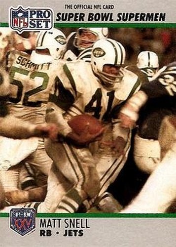 #44 Matt Snell - New York Jets - 1990-91 Pro Set Super Bowl XXV Silver Anniversary Football