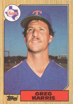 #44 Greg Harris - Texas Rangers - 1987 Topps Baseball