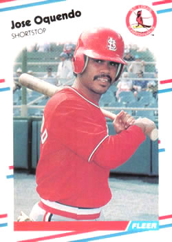 #44 Jose Oquendo - St. Louis Cardinals - 1988 Fleer Baseball