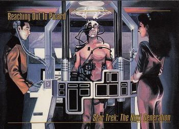 #44 Reaching Out to Picard - 1993 SkyBox Star Trek Master Series