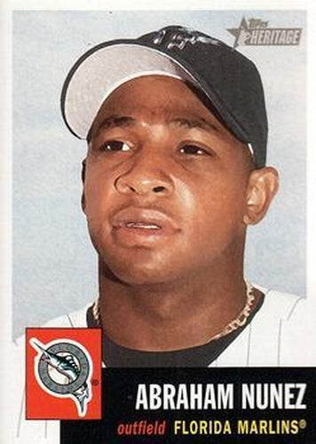 #44 Abraham Nunez - Florida Marlins - 2002 Topps Heritage Baseball
