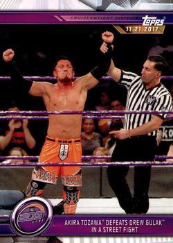 #44 Akira Tozawa Defeats Drew Gulak in a Street Fight - 2019 Topps WWE Road to Wrestlemania Wrestling
