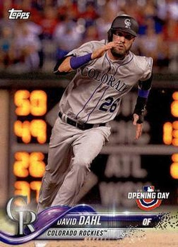#44 David Dahl - Colorado Rockies - 2018 Topps Opening Day Baseball