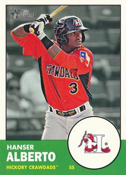 #44 Hanser Alberto - Hickory Crawdads - 2012 Topps Heritage Minor League Baseball