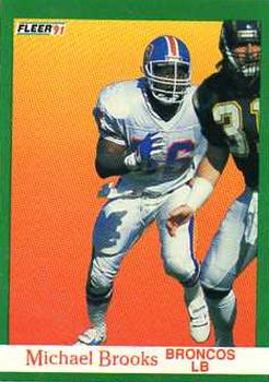 #44 Michael Brooks - Denver Broncos - 1991 Fleer Football