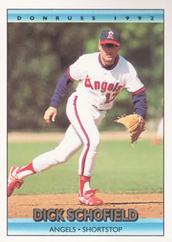 #44 Dick Schofield - California Angels - 1992 Donruss Baseball