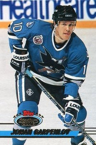#44 Johan Garpenlov - San Jose Sharks - 1993-94 Stadium Club Hockey